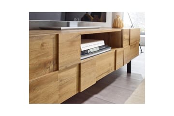 Lavbord Wohnling Eikentre foliert med 2 dører skuff metallben landlig stil - Møbler - TV- & Mediamøbler - TV-skap