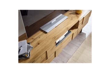 Lavbord Wohnling Eikentre foliert med 2 dører skuff metallben landlig stil - Møbler - TV- & Mediamøbler - TV-skap