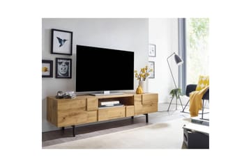 Lavbord Wohnling Eikentre foliert med 2 dører skuff metallben landlig stil - Møbler - TV- & Mediamøbler - TV-skap