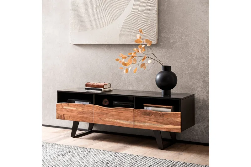 Lavbord Wohnling Heltre med 2 dører 1 skuff trekanter landlig stil - Møbler - TV- & Mediamøbler - TV-skap