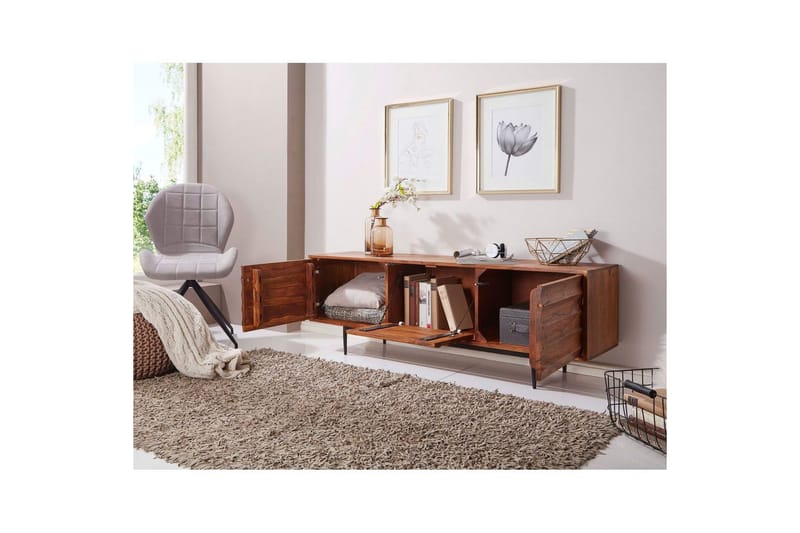 Lavbord Wohnling Heltre med oppbevaring 3 dører landlig stil - Møbler - TV- & Mediamøbler - TV-skap