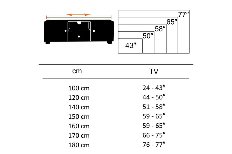 Lavbord Wohnling Heltre med oppbevaring 3 dører landlig stil - Møbler - TV- & Mediamøbler - TV-skap