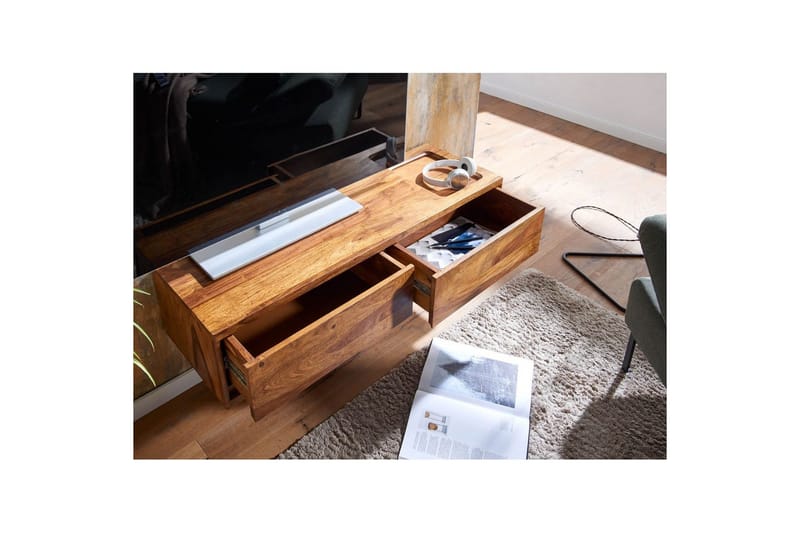 Lavbord Wohnling Massivt treverk hengende med 2 skuffer landlig hus - Møbler - TV- & Mediamøbler - TV-skap
