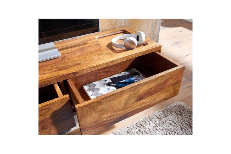 Lavbord Wohnling Massivt treverk hengende med 2 skuffer landlig hus - Møbler - TV- & Mediamøbler - TV-skap