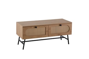 Lavbord Wohnling Melaminbelagt MDF Eik Optikk Rattan Front 2 Skuffer Metallben Moderne - Møbler - TV- & Mediamøbler - TV-skap