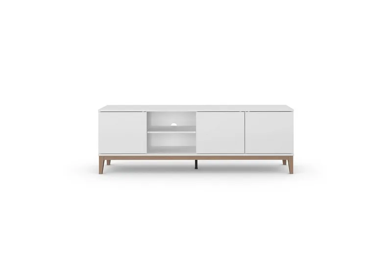 Lavbord Pelle Hvit/Wotan Eik - Hvit/Wotan Eik - Møbler - TV- & Mediamøbler - TV benk & mediabenk