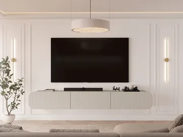 Lerva TV-benk 239 cm - Beige - Møbler - TV- & Mediamøbler - TV benk & mediabenk