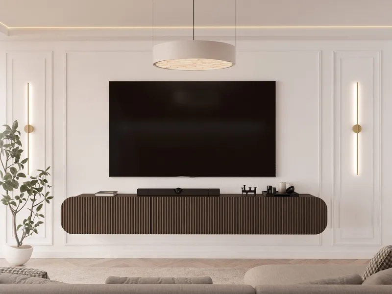 Lerva TV-benk 239 cm - Brun - Møbler - TV- & Mediamøbler - TV benk & mediabenk