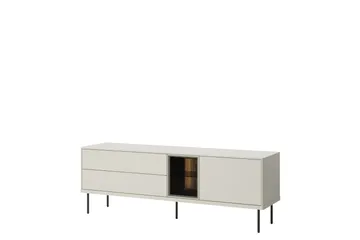 Levisa Gulvstående TV-Benk 161 cm med Oppbevaring i Malt Tre - Beige - Møbler - TV- & Mediamøbler - TV benk & mediabenk