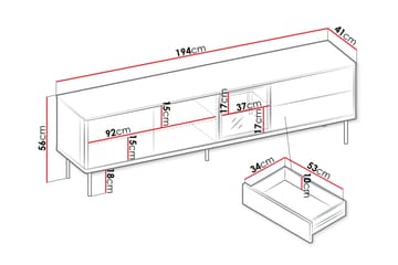 Levisa Tv-Benk 194x41 cm - Møbler - TV- & Mediamøbler - TV benk & mediabenk