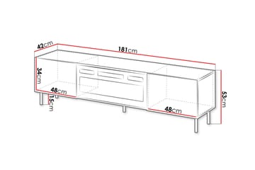 Lionel TV-benk 181 cm - Beige - Møbler - TV- & Mediamøbler - TV benk & mediabenk