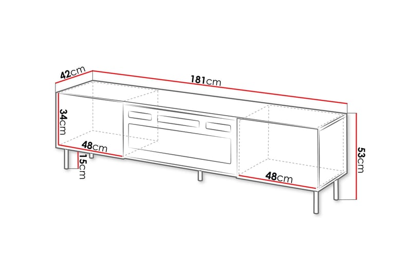 Lionel TV-benk 181 cm - Beige - Møbler - TV- & Mediamøbler - TV benk & mediabenk