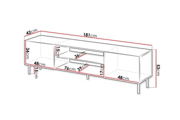 Lionel TV-benk 181 cm - Kashmir - Møbler - TV- & Mediamøbler - TV benk & mediabenk