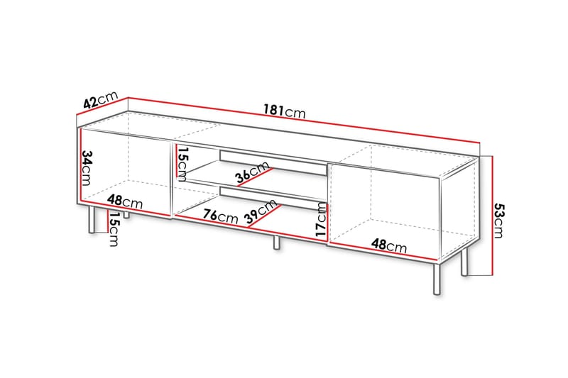 Lionel TV-benk 181 cm - Kashmir - Møbler - TV- & Mediamøbler - TV benk & mediabenk