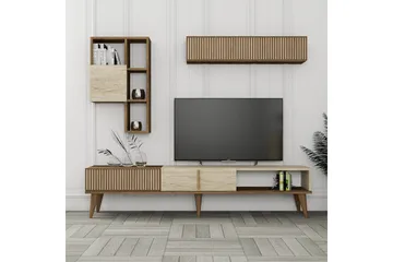 Lissione Tv-benk 180 cm - Valnøtt/Beige - Møbler - TV- & Mediamøbler - TV benk & mediabenk