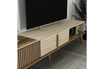 Lissione Tv-benk 180 cm - Valnøtt/Beige - Møbler - TV- & Mediamøbler - TV benk & mediabenk