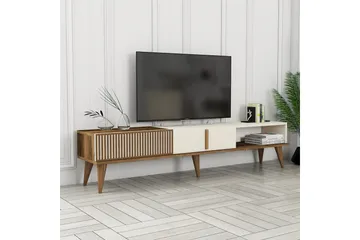 Lissione Tv-benk 180 cm - Valnøtt/Krem - Møbler - TV- & Mediamøbler - TV benk & mediabenk