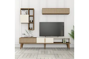 Lissione Tv-benk 180 cm - Valnøtt/Krem - Møbler - TV- & Mediamøbler - TV benk & mediabenk