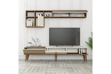 Lissione Tv-benk 180 cm - Valnøtt/Krem - Møbler - TV- & Mediamøbler - TV benk & mediabenk