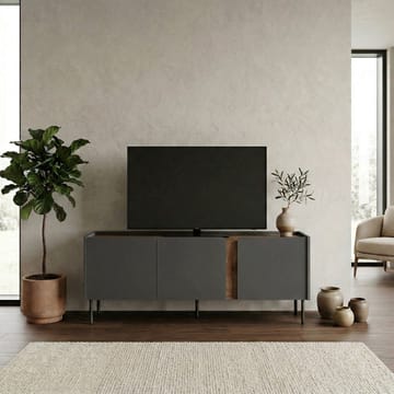 Lomar TV-benk 140x53,9x35,5 cm - Antrasitt/Naturlig eik/Svart - Møbler - TV- & Mediamøbler - TV benk & mediabenk