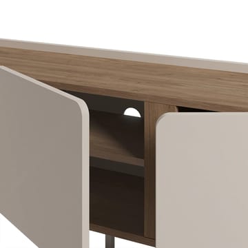 Lomar TV-benk 140x53,9x35,5 cm - Sandstein og naturlig eik - Møbler - TV- & Mediamøbler - TV benk & mediabenk