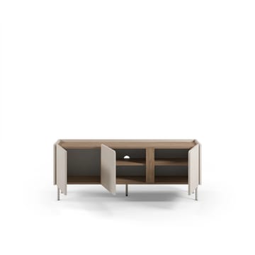 Lomar TV-benk 140x53,9x35,5 cm - Sandstein og naturlig eik - Møbler - TV- & Mediamøbler - TV benk & mediabenk