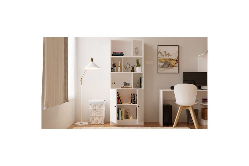 Lorven Bokhylle 70 cm - Matt Hvit - Oppbevaring - Hylle - Bokhylle