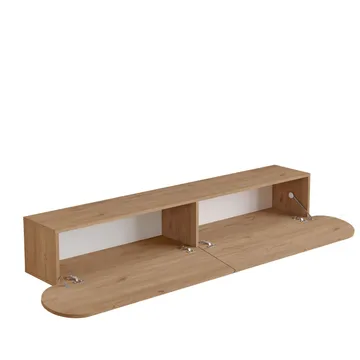 Lumina Veggmontert TV-benk 180 cm med Oppbevaring i Eik - Beige - Møbler - TV- & Mediamøbler - TV benk & mediabenk