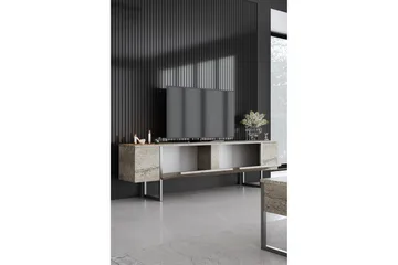 Luxe TV-benk 180 cm - Beige/Sølv - Møbler - TV- & Mediamøbler - TV benk & mediabenk