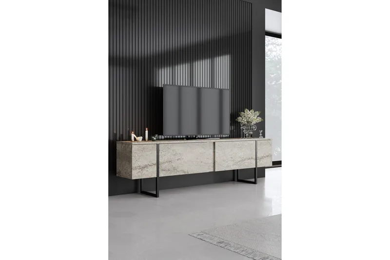 Luxe TV-benk 180 cm - Beige/Svart - Møbler - TV- & Mediamøbler - TV benk & mediabenk