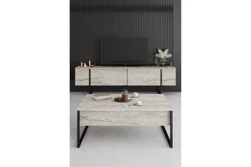 Luxe TV-benk 180 cm - Beige/Svart - Møbler - TV- & Mediamøbler - TV benk & mediabenk