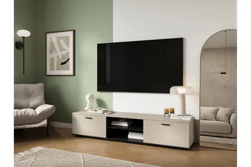 Lyrosen Gulvstående TV-benk 180 cm med Oppbevaring i Malt Tre - Beige - Møbler - TV- & Mediamøbler - TV benk & mediabenk