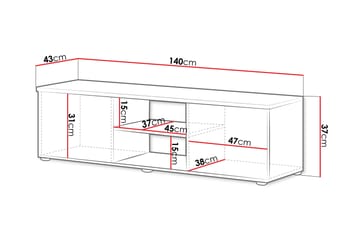 Lyrosen Tv-bänk 140 cm - Beige - Møbler - TV- & Mediamøbler - TV benk & mediabenk