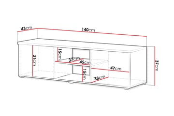 Lyrosen Tv-bänk 140 cm - Beige - Møbler - TV- & Mediamøbler - TV benk & mediabenk