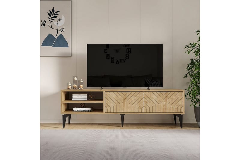 Lyven TV-benk 160 cm - Brun - Møbler - TV- & Mediamøbler - TV benk & mediabenk