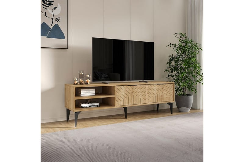 Lyven TV-benk 160 cm - Brun - Møbler - TV- & Mediamøbler - TV benk & mediabenk
