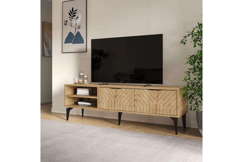Lyven TV-benk 160 cm - Brun - Møbler - TV- & Mediamøbler - TV benk & mediabenk