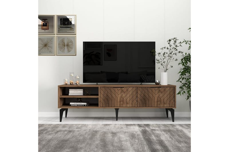 Lyven TV-benk 160 cm - Brun/Mørkfarget tre - Møbler - TV- & Mediamøbler - TV benk & mediabenk