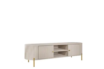 Maggio Gulvstående TV-benk 175 cm med Oppbevaring i Malt Tre - Beige - Møbler - TV- & Mediamøbler - TV benk & mediabenk