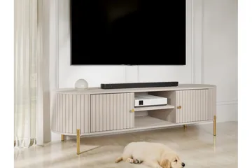 Maggio Gulvstående TV-benk 175 cm med Oppbevaring i Malt Tre - Beige - Møbler - TV- & Mediamøbler - TV benk & mediabenk