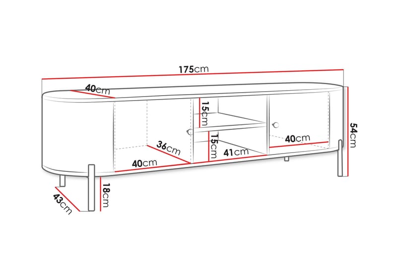 Maggio Tv-Benk 175x43 cm - Beige - Møbler - TV- & Mediamøbler - TV benk & mediabenk