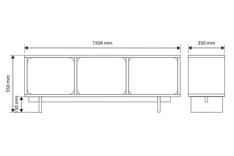 Marinport TV-benk 150 cm - Beige - Møbler - TV- & Mediamøbler - TV benk & mediabenk