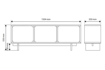 Marinport TV-benk 150 cm - Beige - Møbler - TV- & Mediamøbler - TV benk & mediabenk