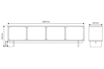 Marinport TV-benk 200 cm - Beige - Møbler - TV- & Mediamøbler - TV benk & mediabenk