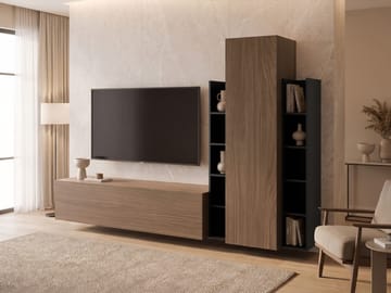 Marlic TV-møbel 230 cm - Brun|svart - Møbler - TV- & Mediamøbler - TV-møbelsett