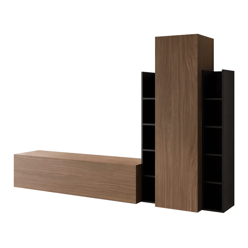 Marlic TV-møbel 230 cm, Brun|svart