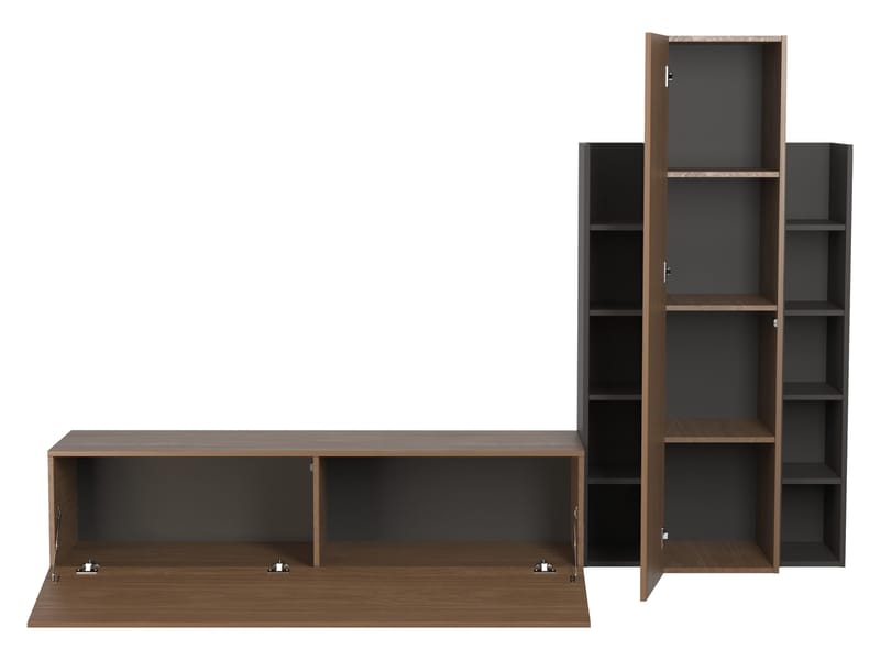 Marlic TV-møbel 230 cm - Brun|svart - Møbler - TV- & Mediamøbler - TV-møbelsett