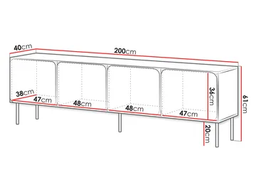 Marros TV-benk 200 cm - Beige - Møbler - TV- & Mediamøbler - TV-skap