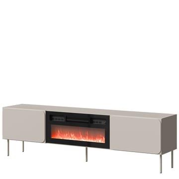 Marros TV-benk 200 cm med Elektrisk Peis - Beige - Møbler - TV- & Mediamøbler - TV benk & mediabenk