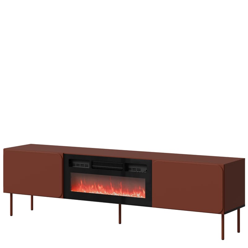 Marros TV-benk 200 cm med Elektrisk Peis, Toskansk rød